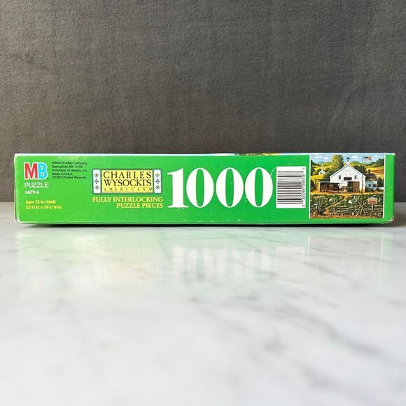 Vintage Charles Wysocki Americana Catchin' Bugs 1000 Puzzle Milton Bradley NEW - Picture 2 of 5